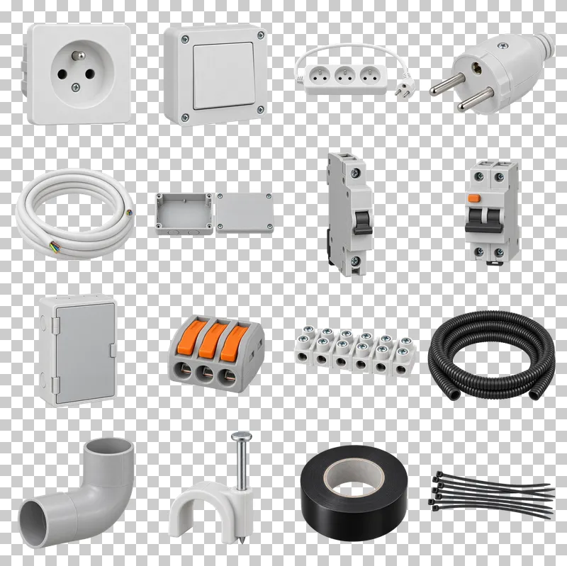 Electrical Installation Photo PNG Collection: all 16 elements in one grid