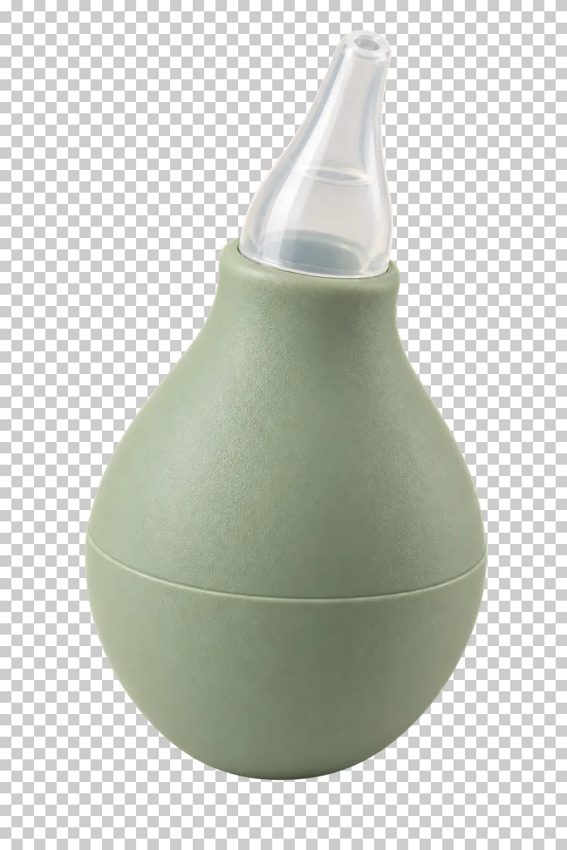 Sage manual bulb nasal aspirator with a translucent hollow tip and visible suction opening.