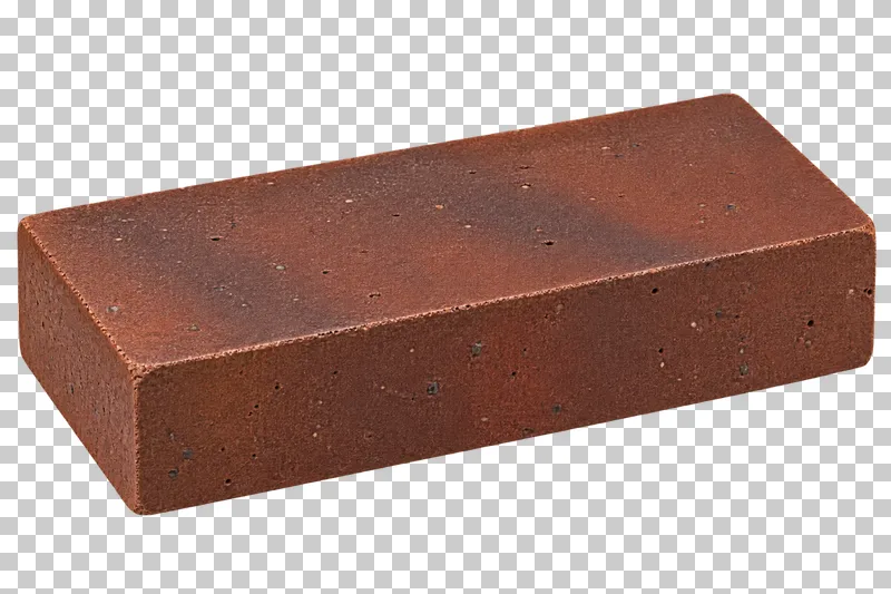 An isolated clinker brick sample with visible material texture and edges.