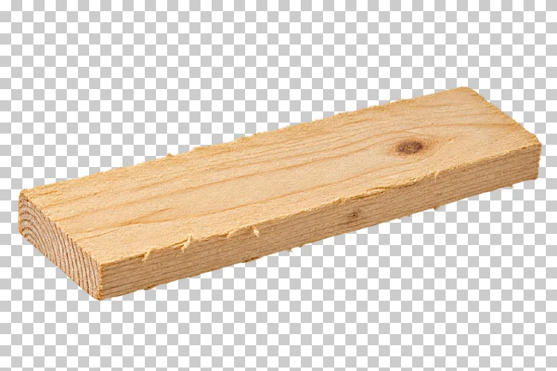An isolated rough-sawn board sample with visible material texture and edges.