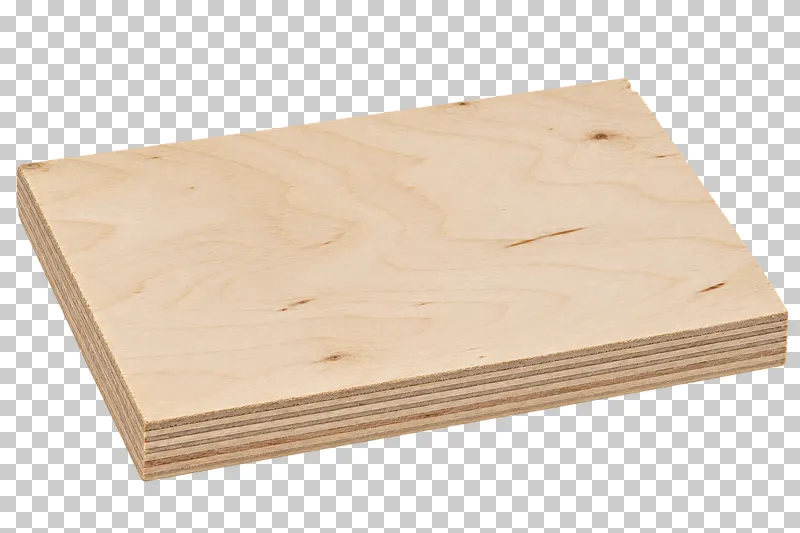 An isolated plywood offcut sample with visible material texture and edges.