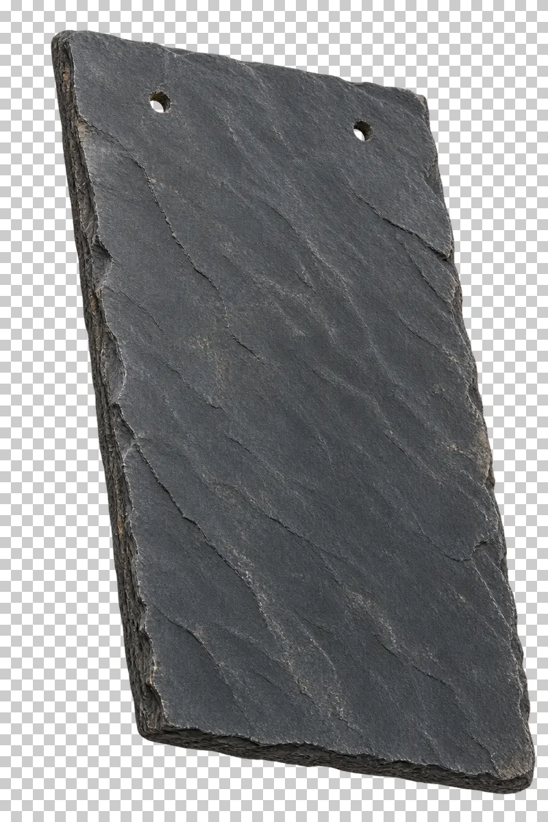 An isolated slate tile sample with visible material texture and edges.
