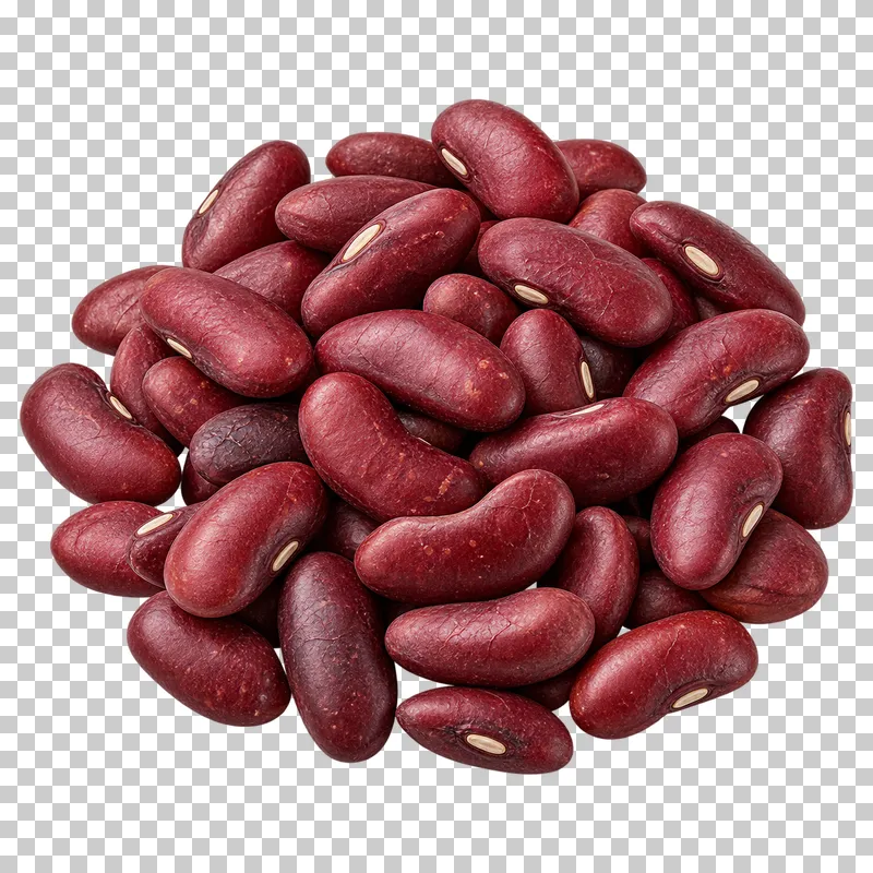 A compact portion of red kidney beans with curved red-brown forms and pale hilum marks.