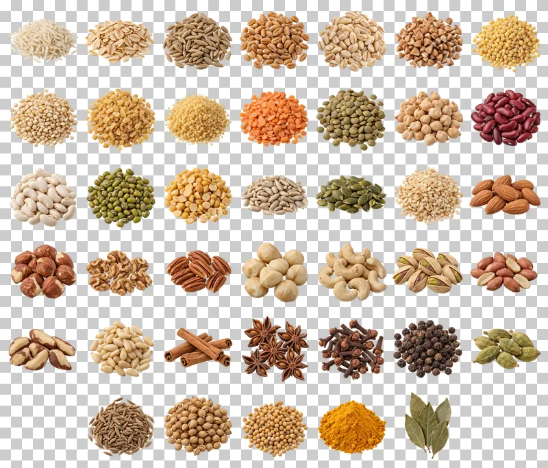 Pantry Ingredients Photo PNG Collection: all 40 elements in one grid