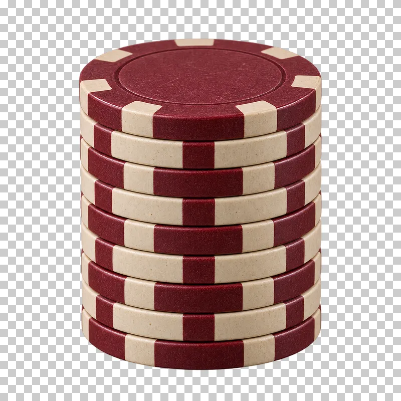 A stack of poker chips with edge accents and no denominations.