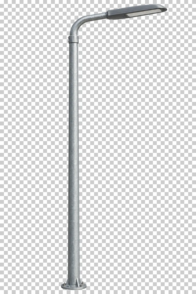 Modern street light shown from a slight angle as a photorealistic cutout.