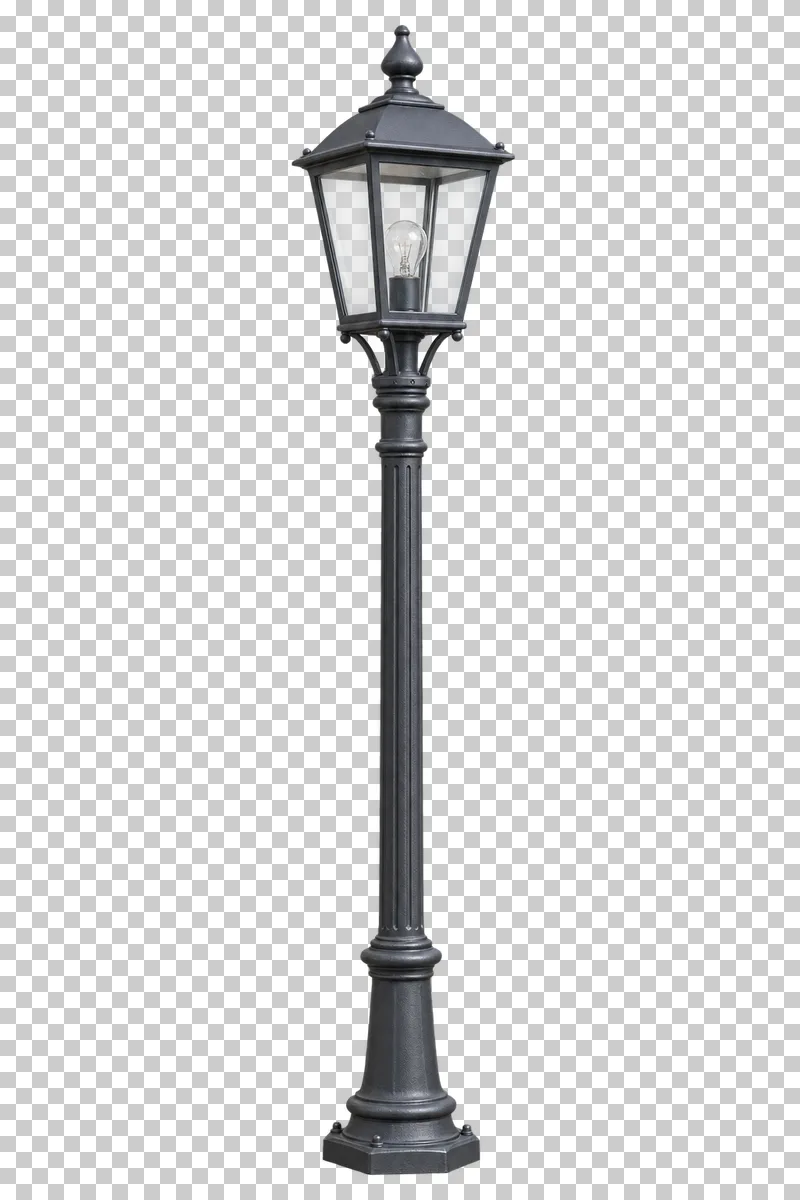 Classic park lamp shown from a slight angle as a photorealistic cutout.