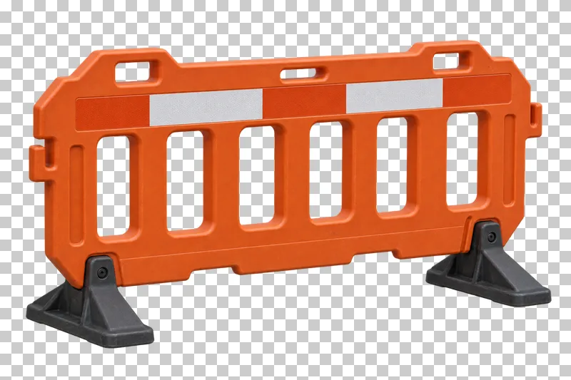 Plastic road barrier shown from a slight angle as a photorealistic cutout.
