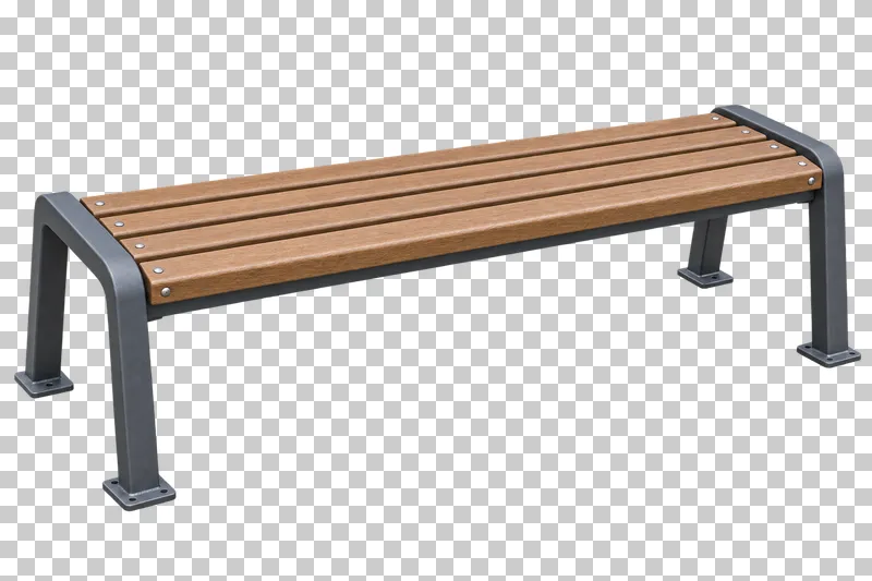 Backless bench shown from a slight angle as a photorealistic cutout.