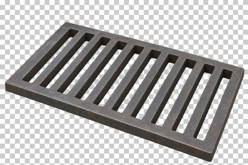 Storm drain grate shown from a slight angle as a photorealistic cutout.