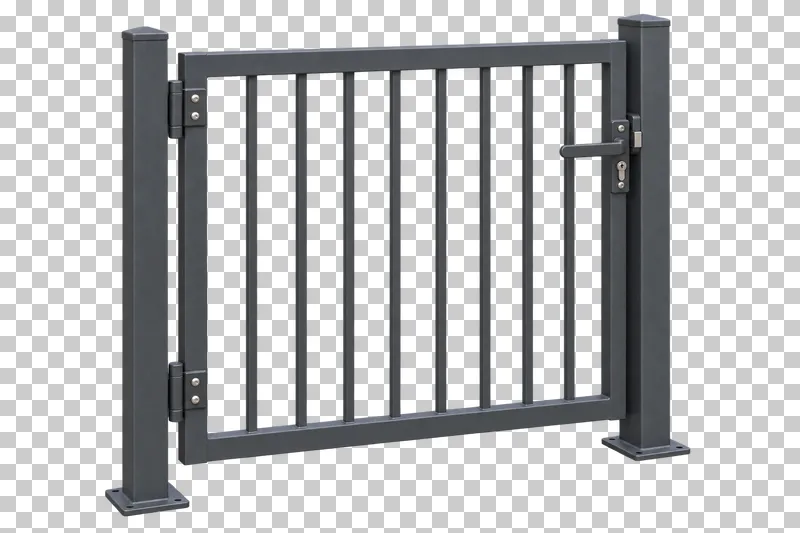 Park gate with posts shown from a slight angle as a photorealistic cutout.
