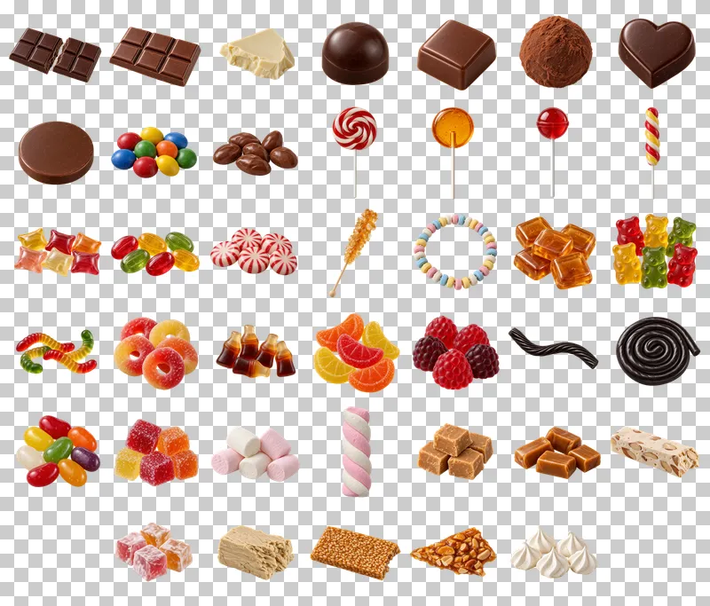 Candy Shop Photo PNG Collection: all 40 elements in one grid