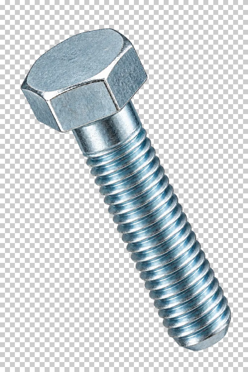 Zinc-plated hex-head bolt with a continuous threaded shaft and chamfered blunt tip.