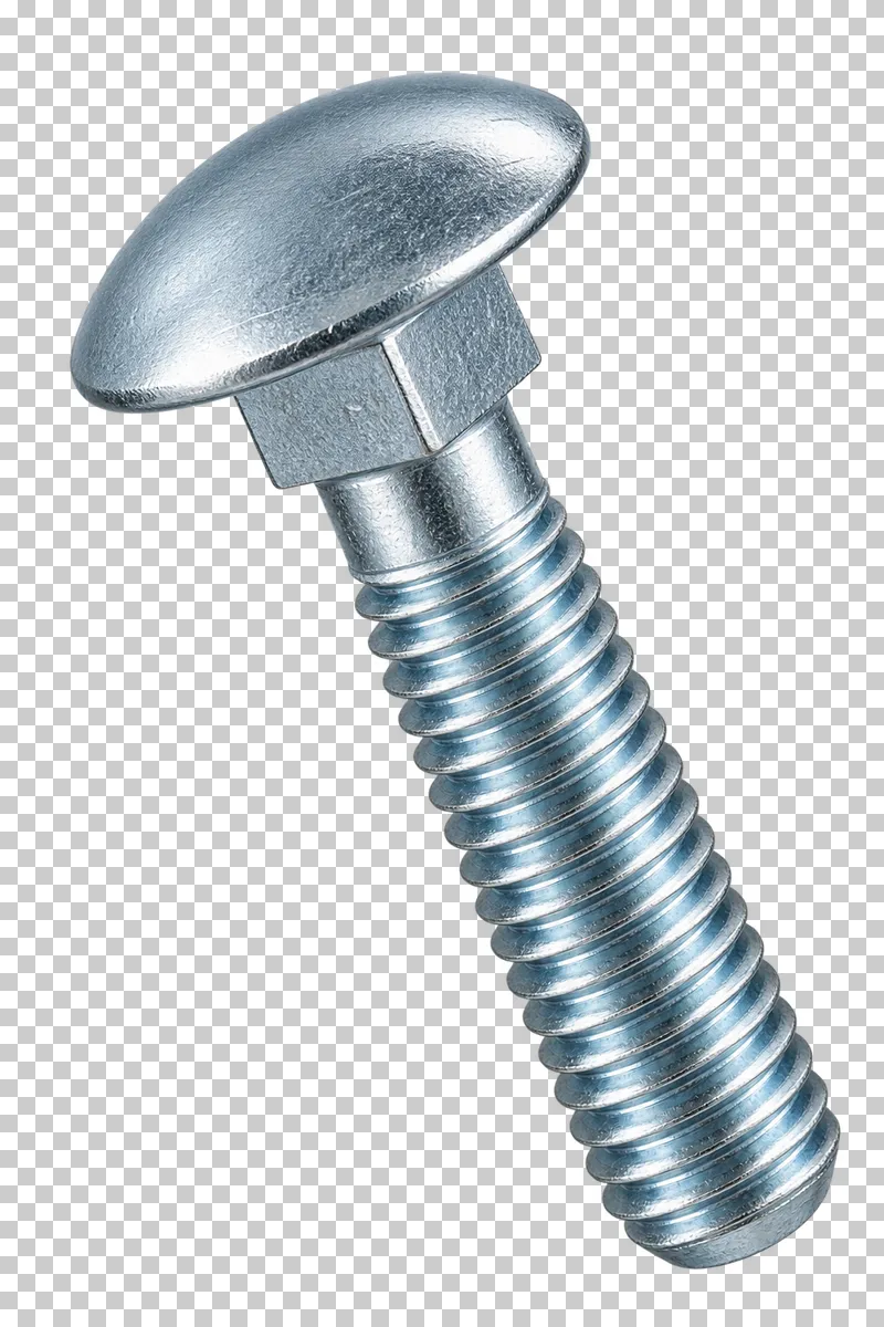 Zinc-plated carriage bolt with a smooth domed head and square neck.