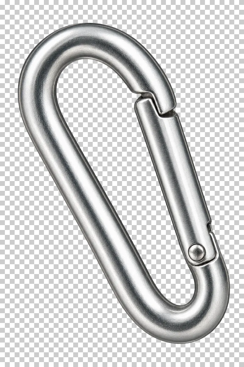 Stainless steel utility snap hook with a spring-loaded gate.