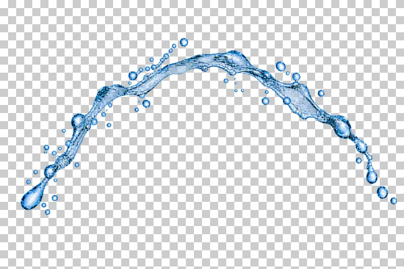 A water stream following a broad curved arc.