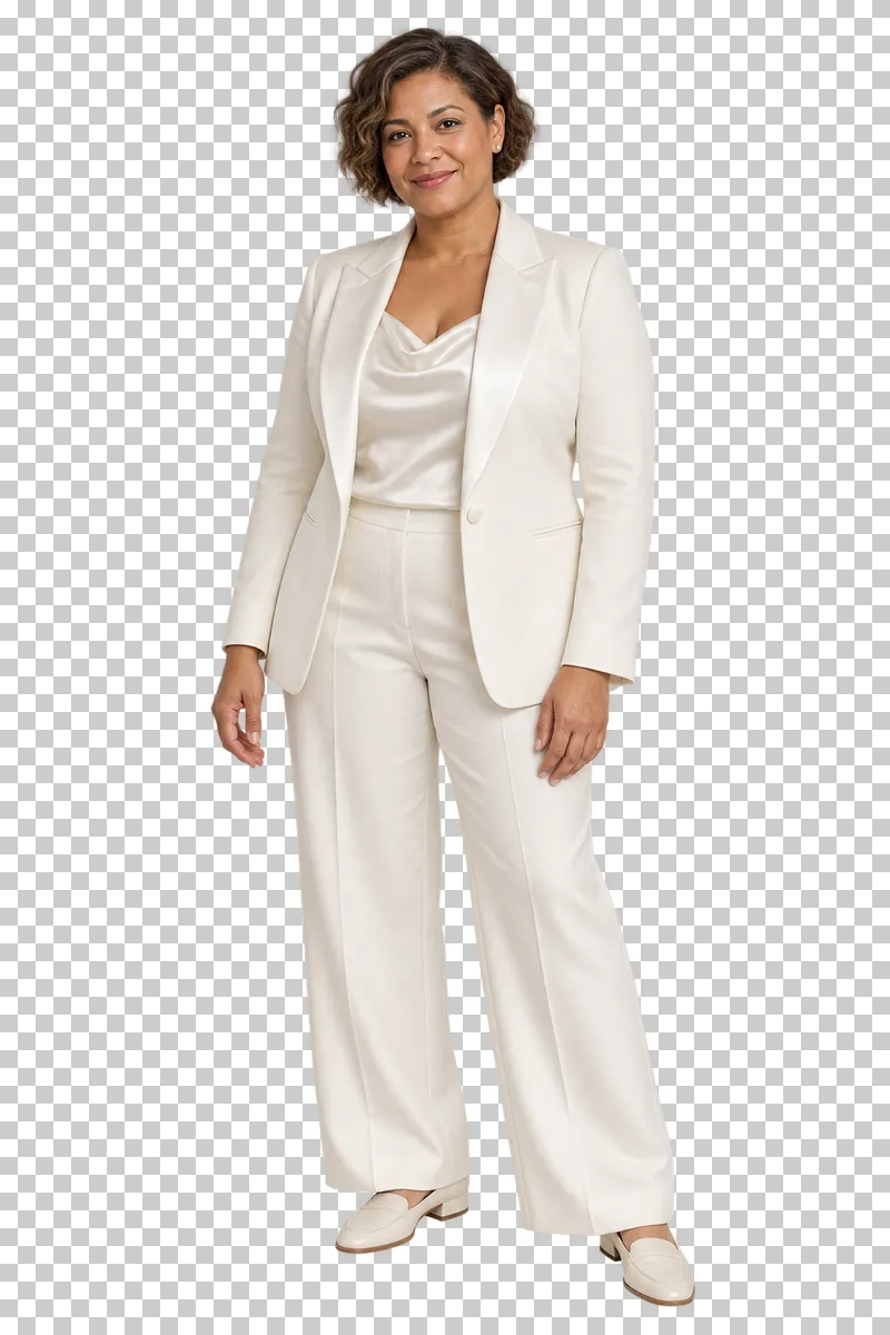 Bride wedding suit, full-length photorealistic wedding people cutout.