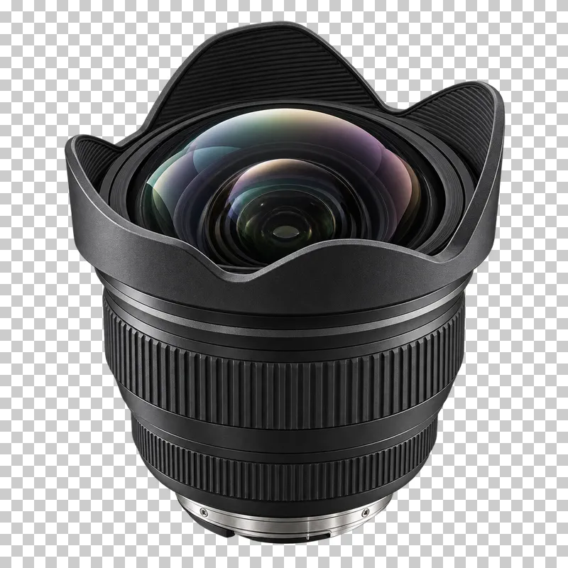 An ultra-wide-angle lens with a large curved front optical element.
