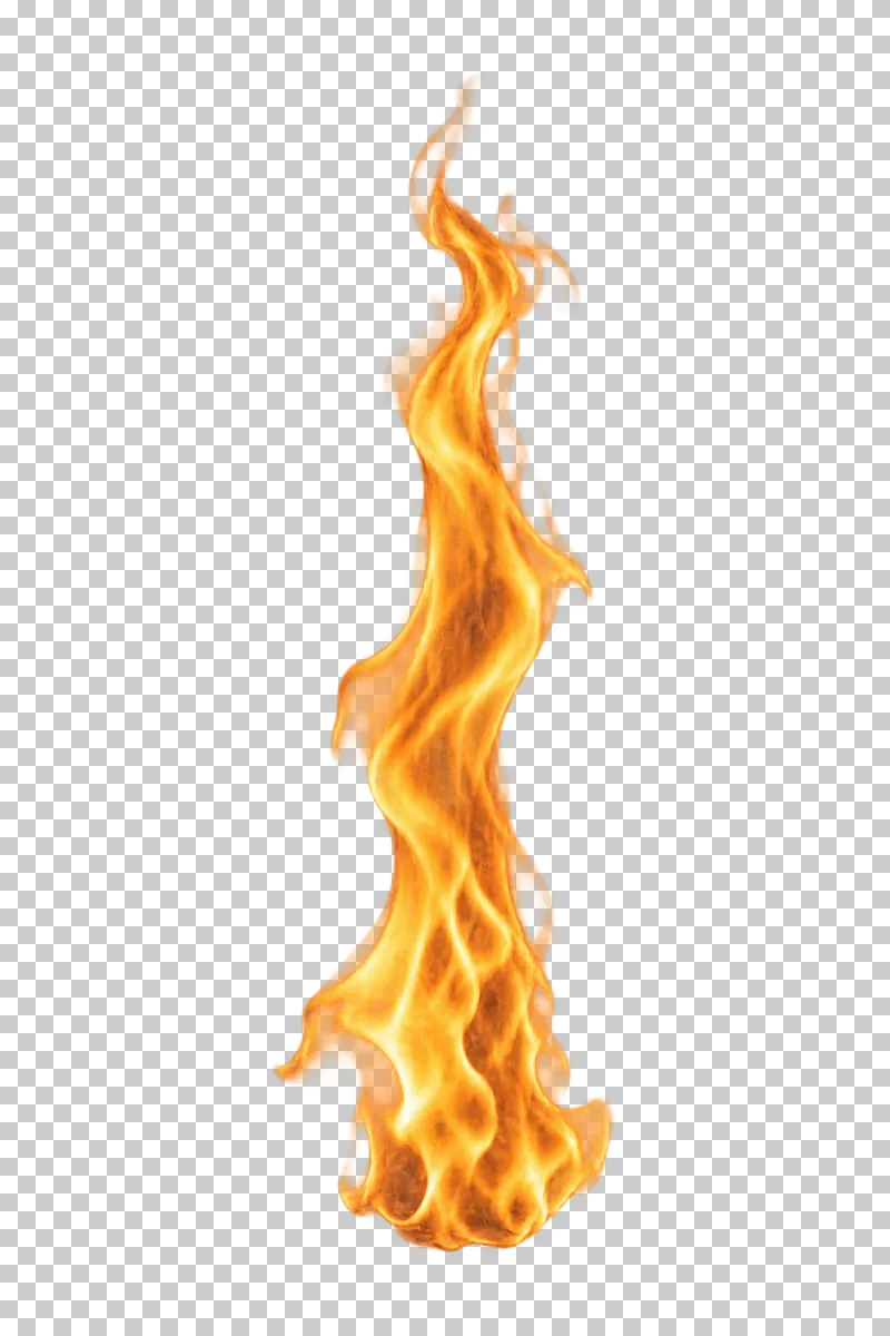 A single slender yellow-orange flame with an irregular tapering tip.