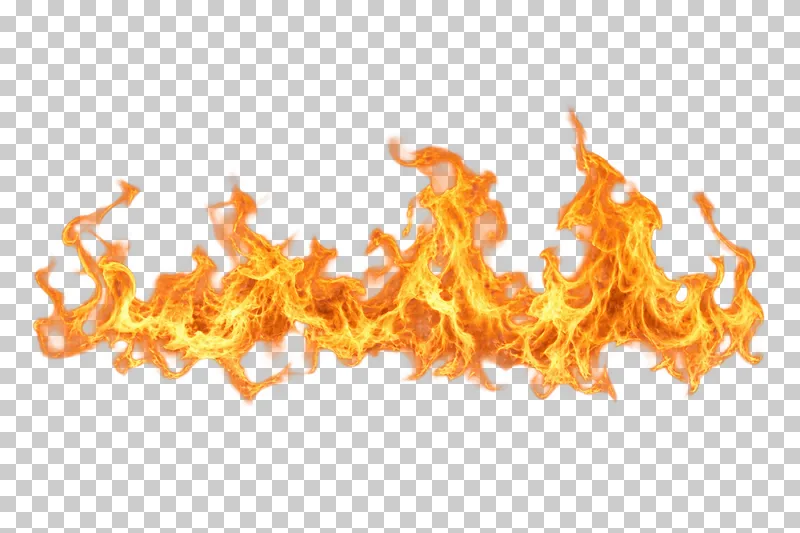 A horizontal band of irregular yellow-orange flame tongues.