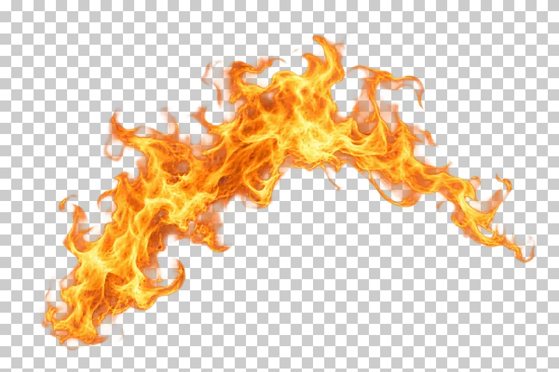 An open arc of yellow-orange flames with irregular edges.