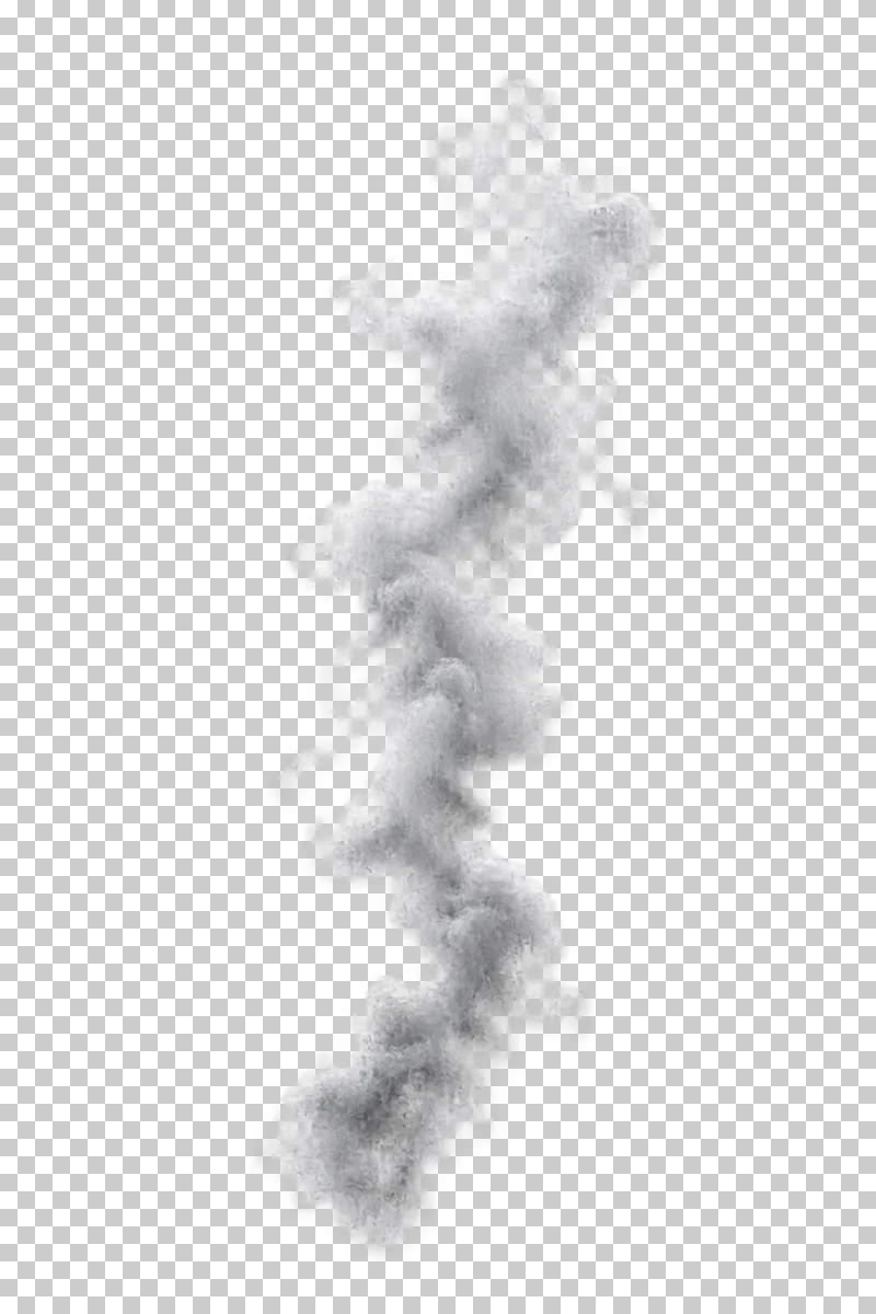 A thin white smoke trail with wispy translucent edges.