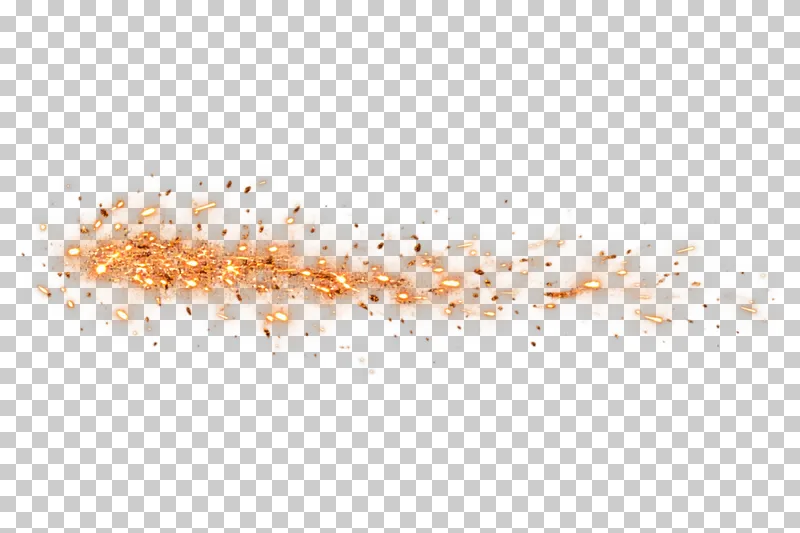 A narrow horizontal trail of glowing orange sparks.