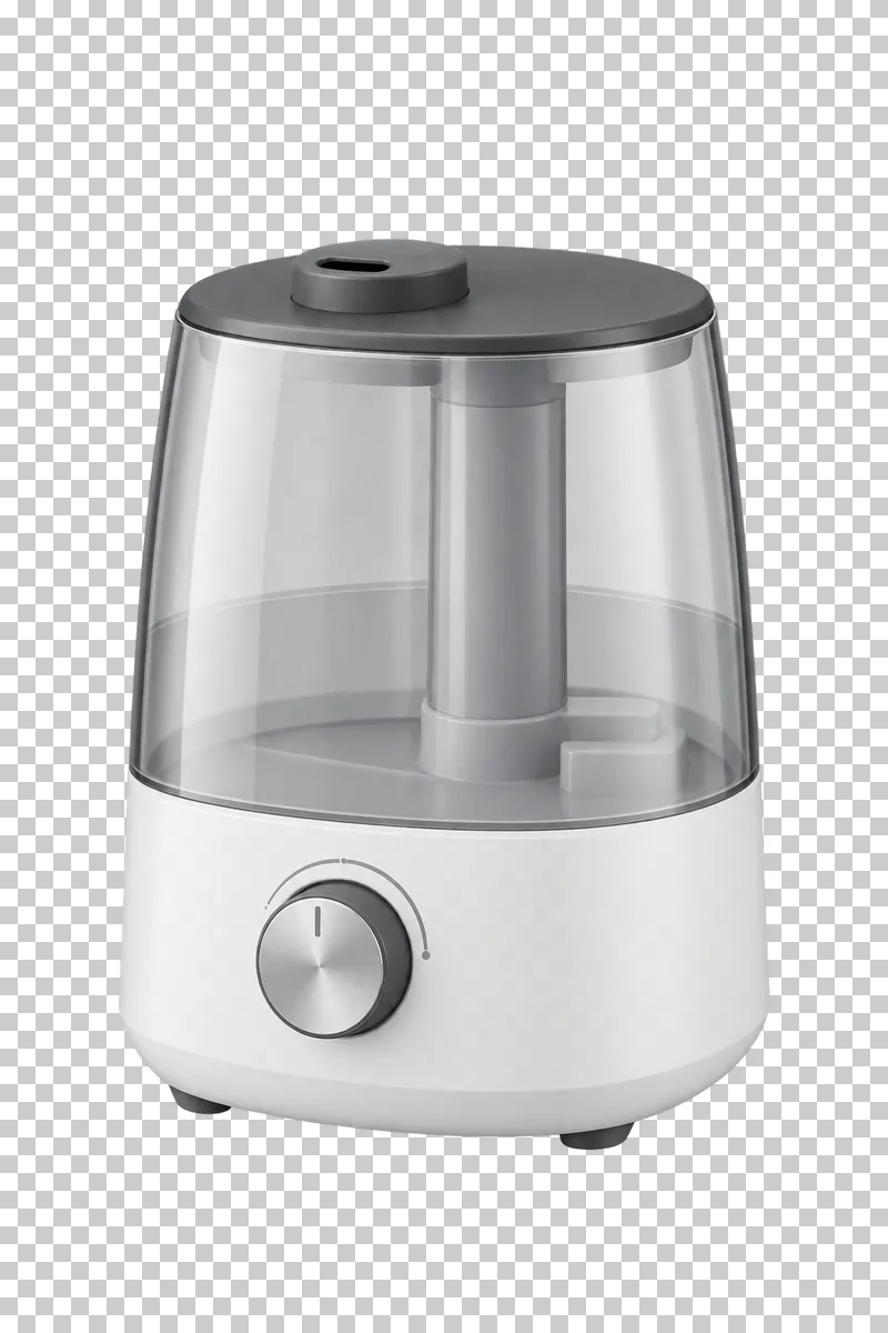 A humidifier with a water reservoir and an integrated mist outlet.