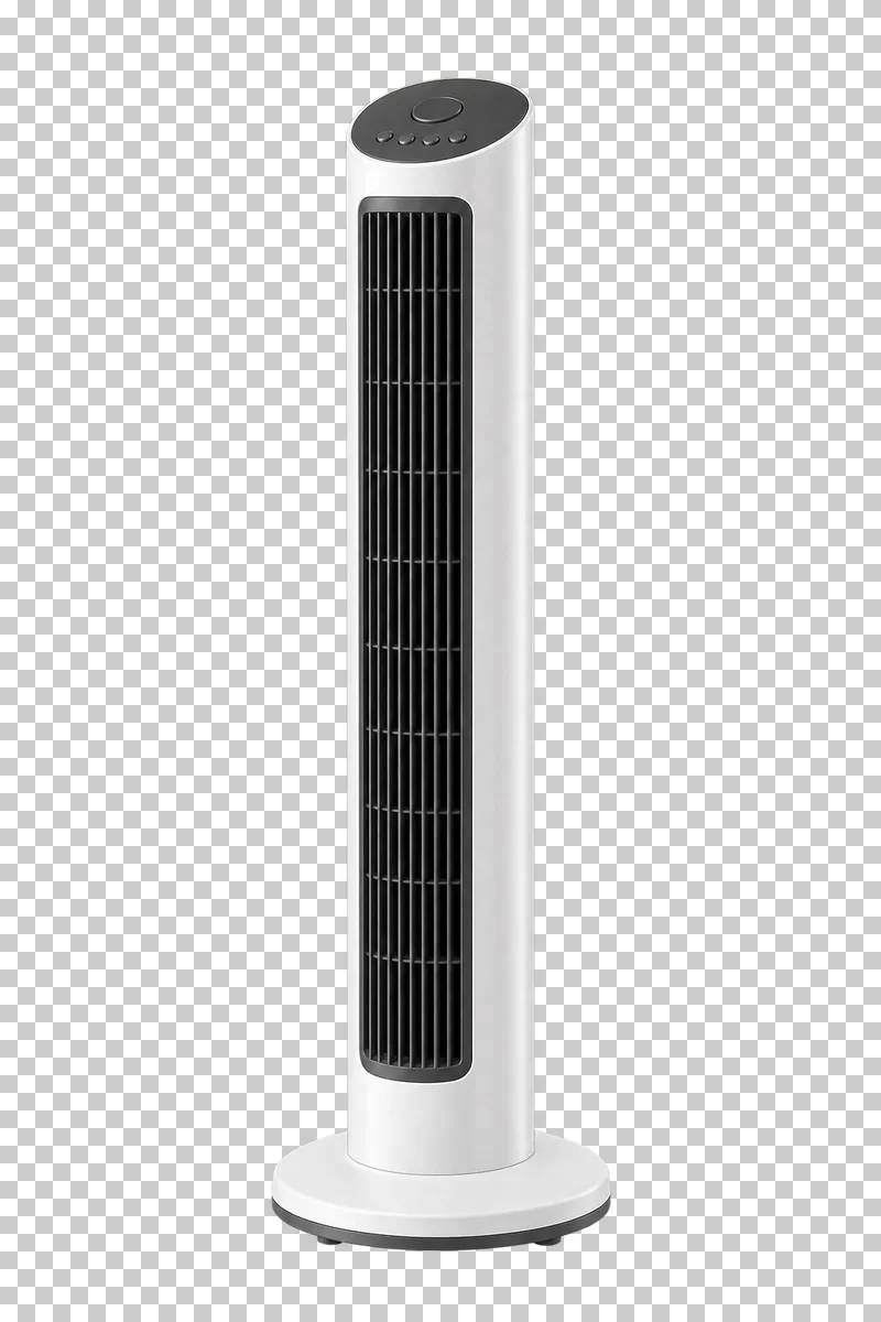 A tower fan with a tall vented housing and a stable base.
