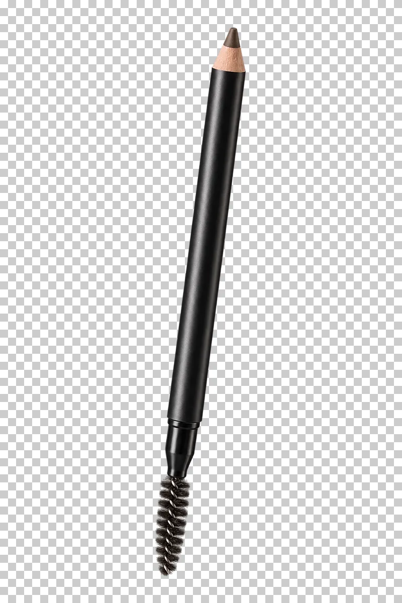 A dual-ended eyebrow pencil with a fine spoolie brush.