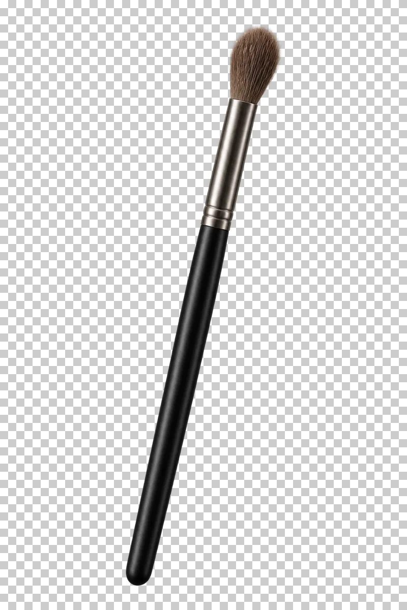 A fluffy eyeshadow blending brush with soft brown bristles.