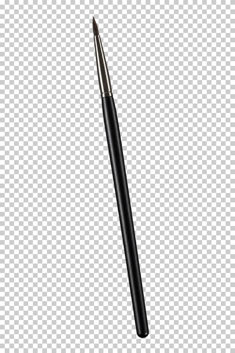 A fine eyeliner brush with a narrow pointed bristle tip.