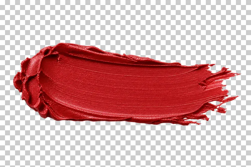 A standalone red lipstick smear viewed from above.