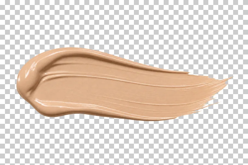 A standalone light beige liquid foundation smear viewed from above.