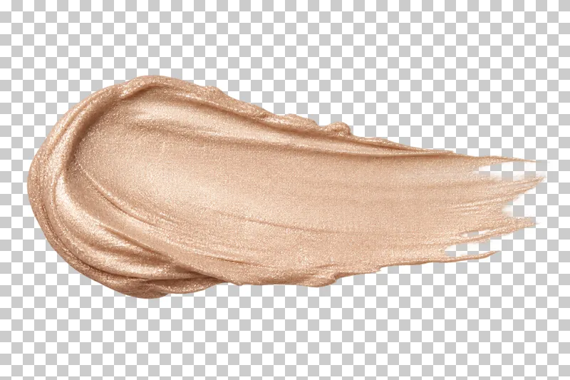 A standalone pearlescent champagne highlighter smear viewed from above.