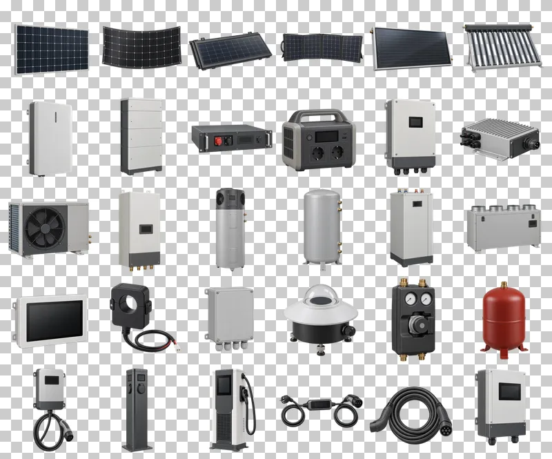 Home Energy Equipment Photo PNG Collection: all 30 elements in one grid