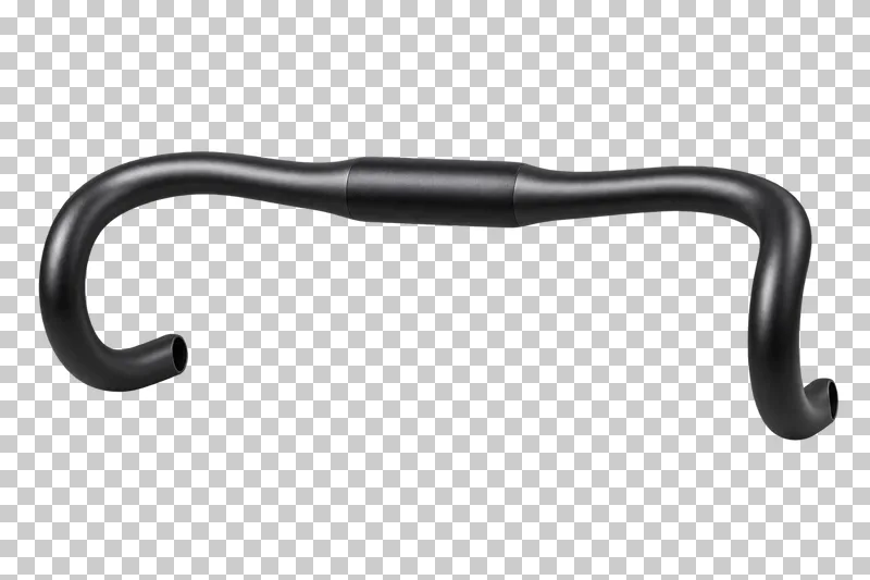 A black road drop handlebar with a straight center section and two curved drops.