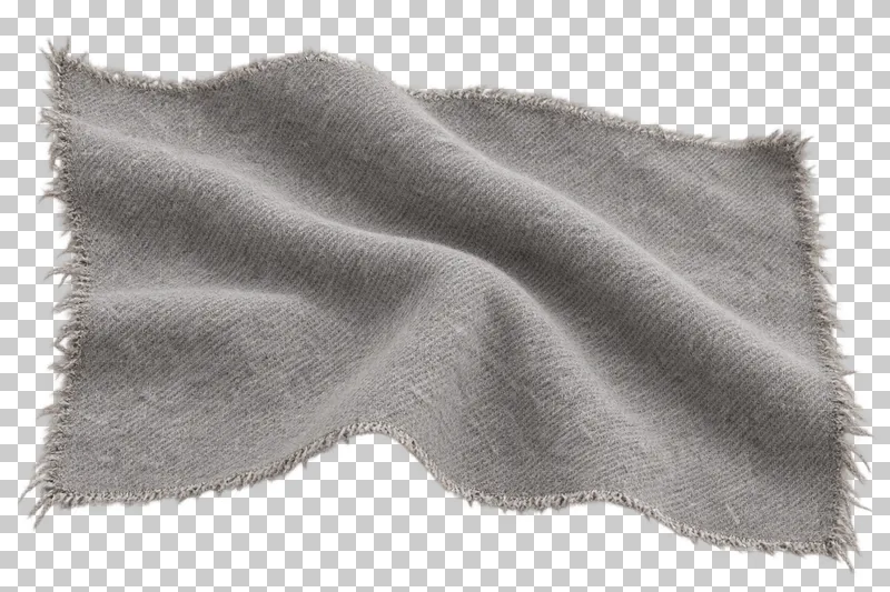 Flannel swatch in dove gray, arranged as relaxed drape with shallow folds, with visible textile structure and transparent surroundings.