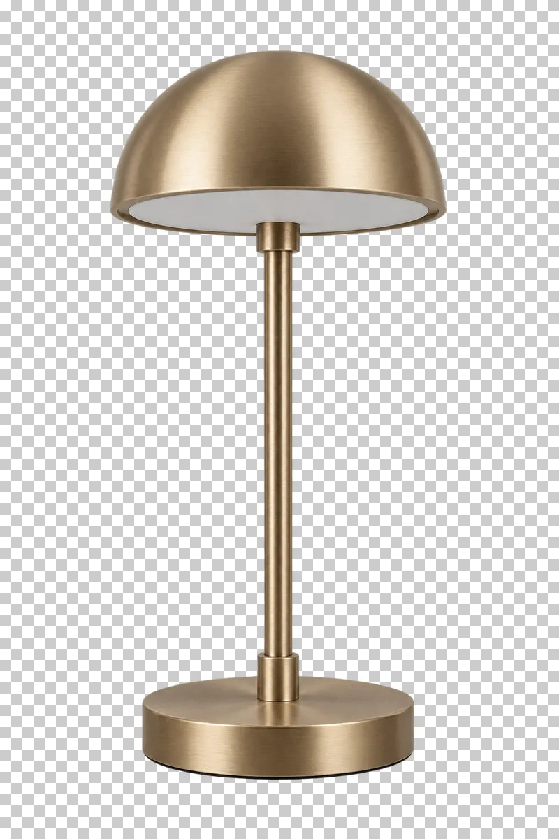 An unlit portable cordless table lamp with its complete fixture isolated on a transparent background.