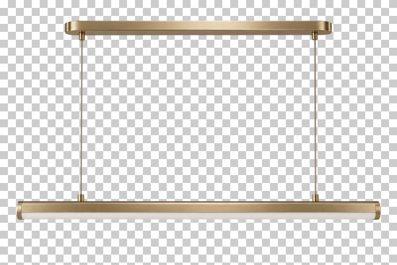 An unlit linear dining pendant with its complete fixture isolated on a transparent background.