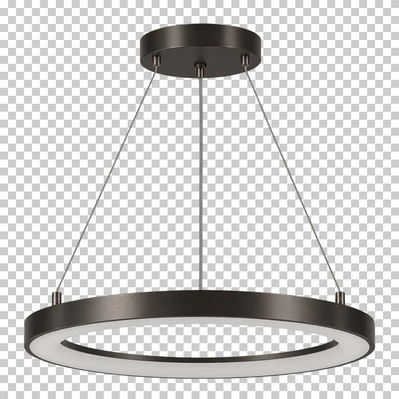 An unlit led ring pendant with its complete fixture isolated on a transparent background.