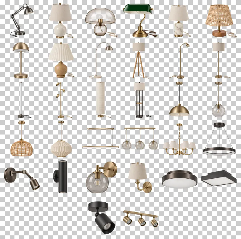 Interior Lighting Photo PNG Collection: all 32 elements in one grid
