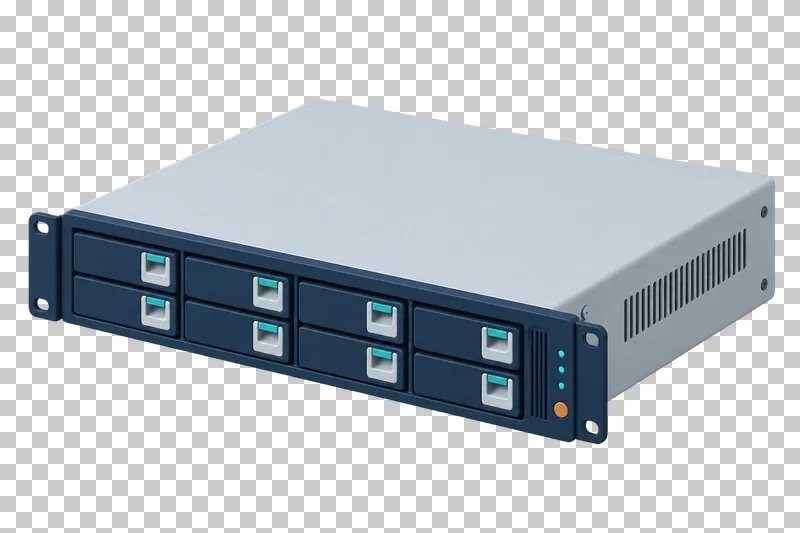 A 2U rack server with a light gray top, regular front drive bays and rack mounting ears.
