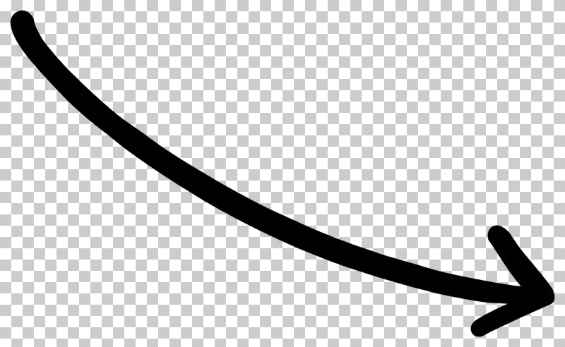 Long curved arrow in black hand-drawn marker strokes.