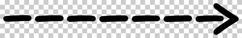 Dashed arrow in black hand-drawn marker strokes.