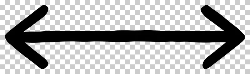 Double-ended arrow in black hand-drawn marker strokes.