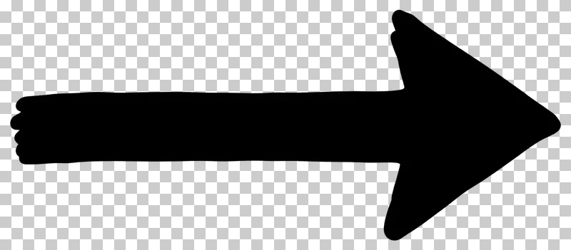 Broad sketched marker arrow in black hand-drawn marker strokes.
