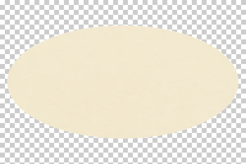 A blank cream matte paper wide oval sticker on a transparent background.