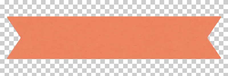 A blank coral matte paper strip with a V notch at each end on a transparent background.