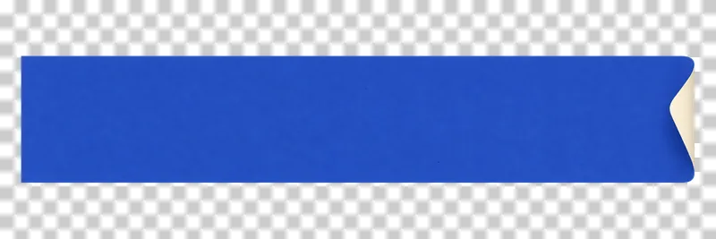 A blank cobalt matte paper strip with a small folded side tab on a transparent background.